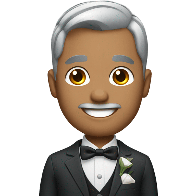 Groom with Short salt and pep[er grey Hair  emoji