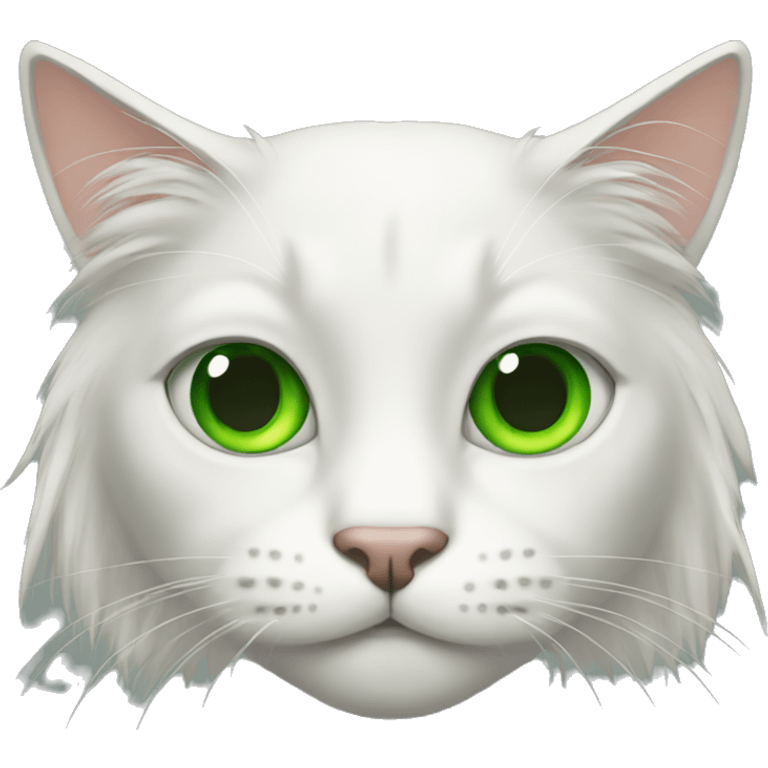 cat with green eyes long hair emoji