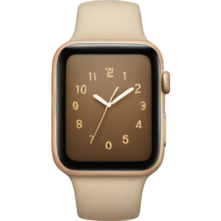 beige apple watch with beige clock face emoji