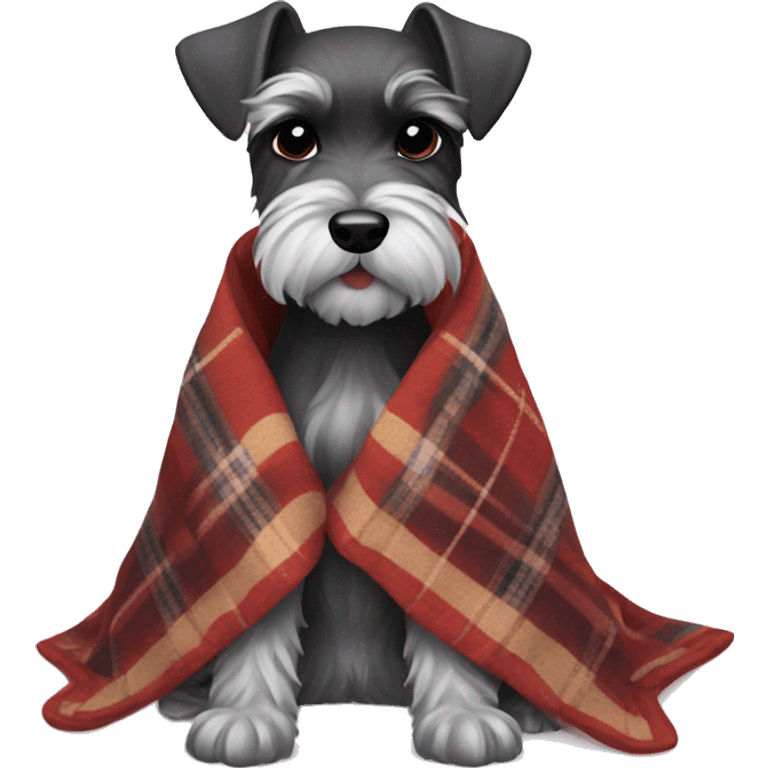 Mini schnauzer in blanket  emoji