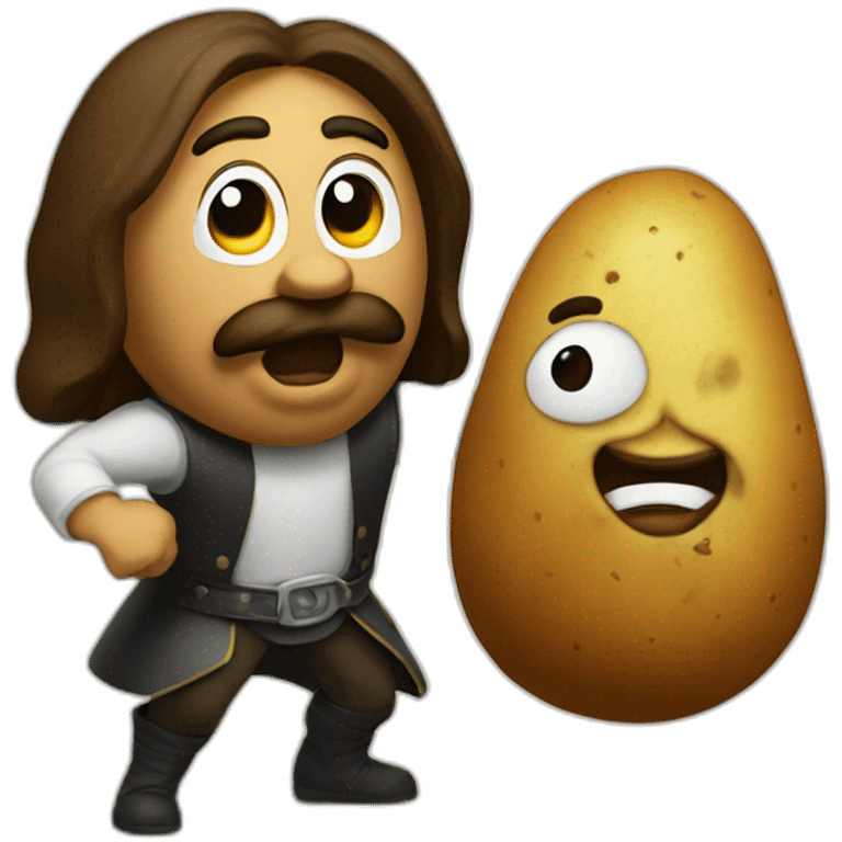 mr potato fighting jesus emoji