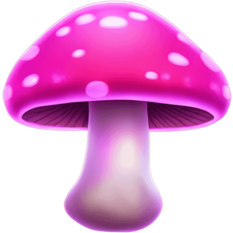 Hot pink sparkly neon glowing mushroom emoji