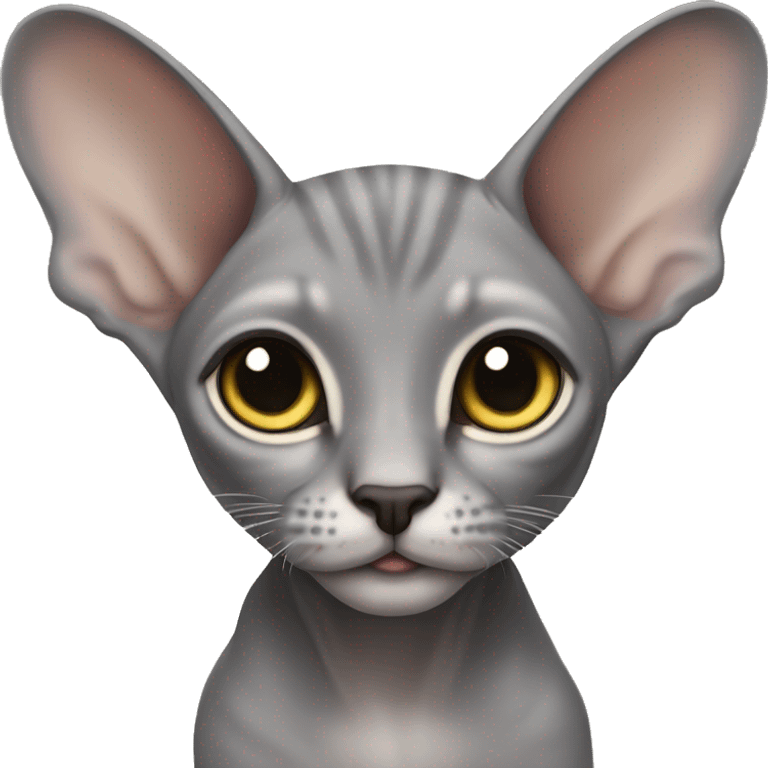 Grey sphinx kitten emoji