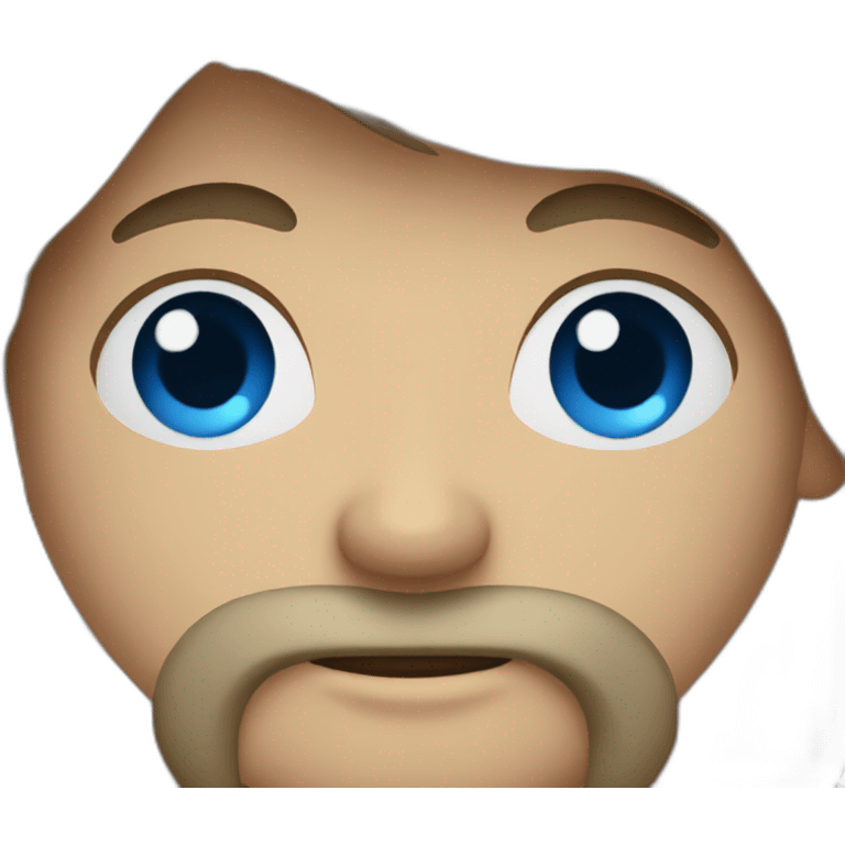 man with mustache and beard up blue eyes brown hair emoji