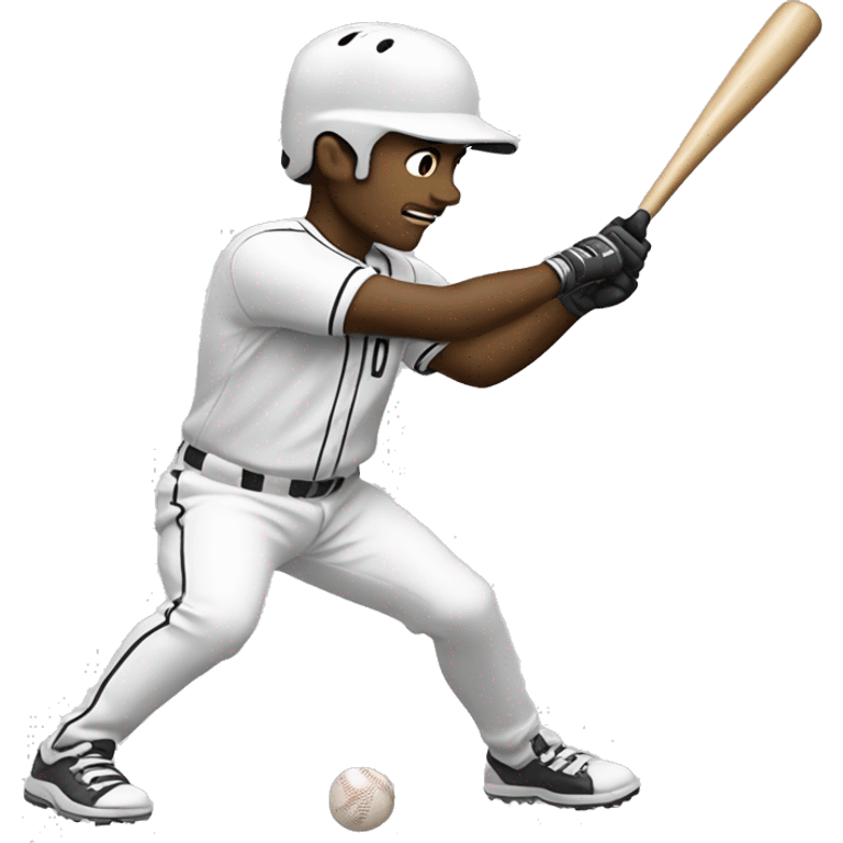 Baseball player swinging bat white people emoji