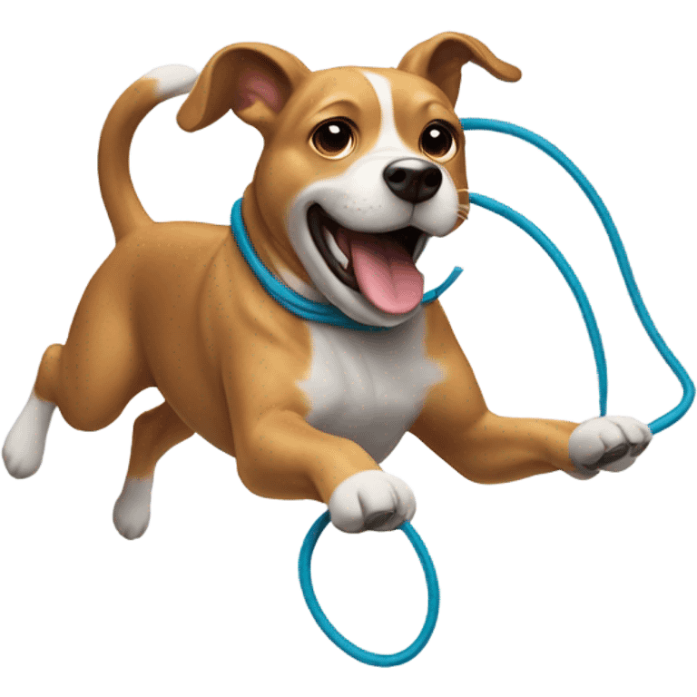 Jump rope dog emoji