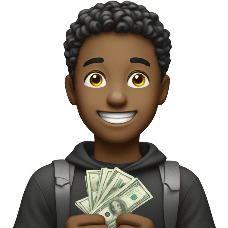 happy moments of a boy with money  emoji