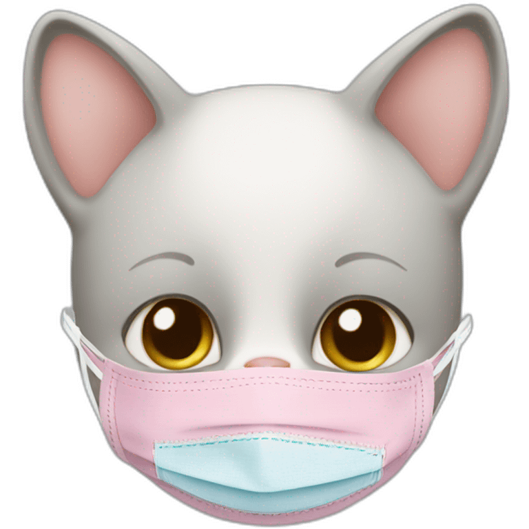 baby cat with covid mask emoji