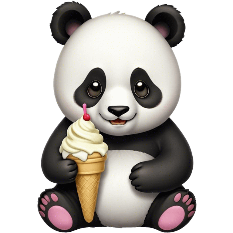 Panda eating ice cream emoji