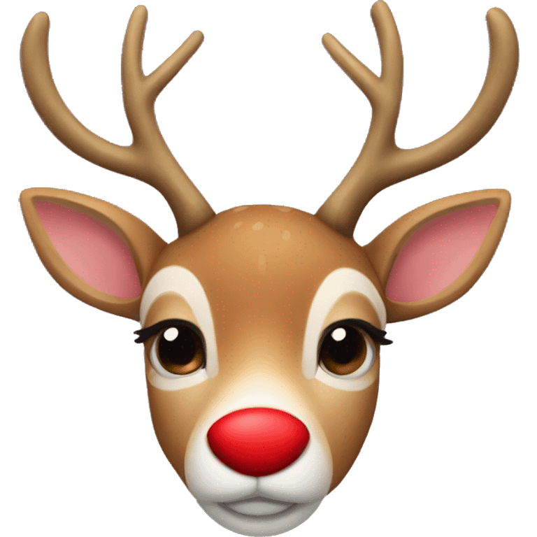 The muzzle of a New Year's deer with a red nose emoji