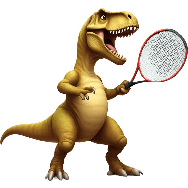 t rex playing tenis emoji