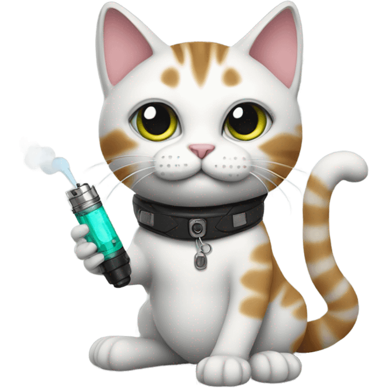 Cat with vape emoji