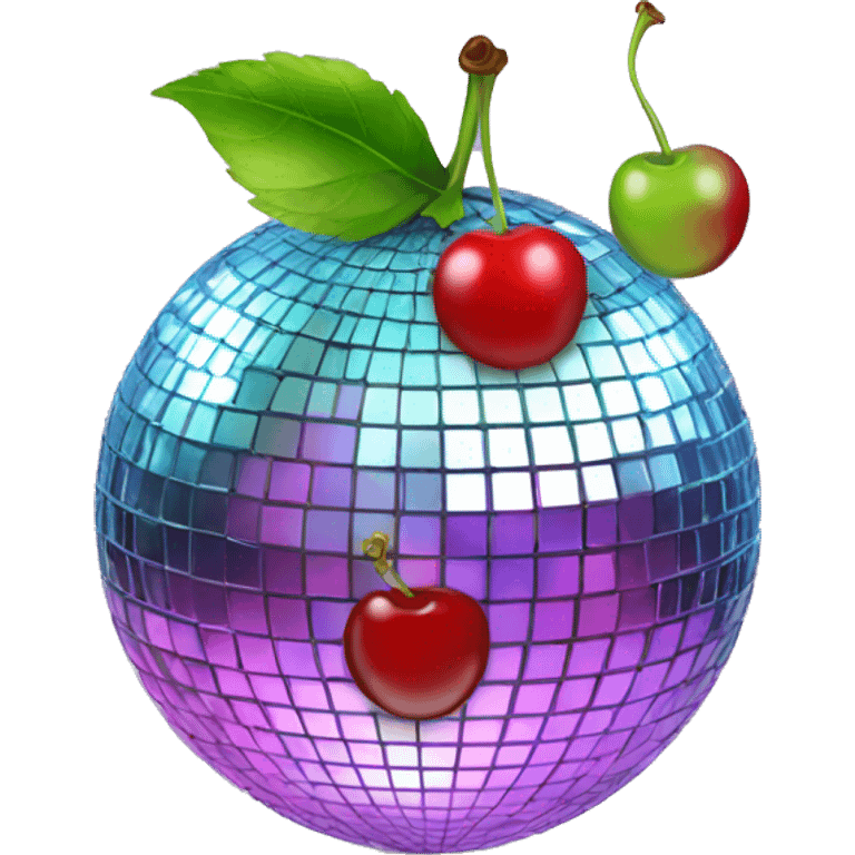 disco ball with cherries on it emoji