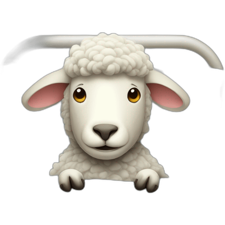 Sick sheep in hospital bed emoji