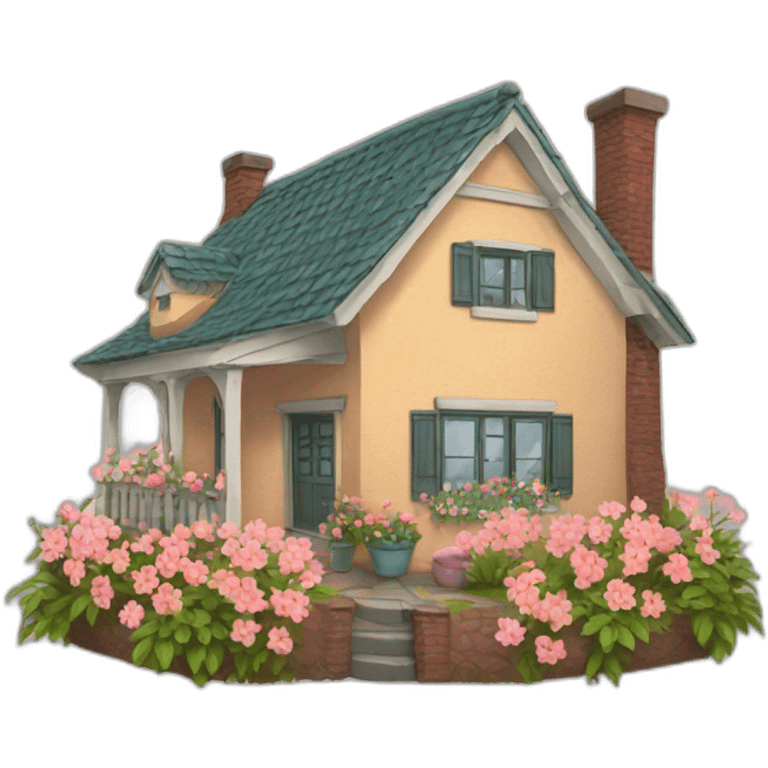 House with flowers  emoji