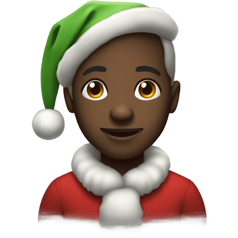 Merry Christmas black man emoji