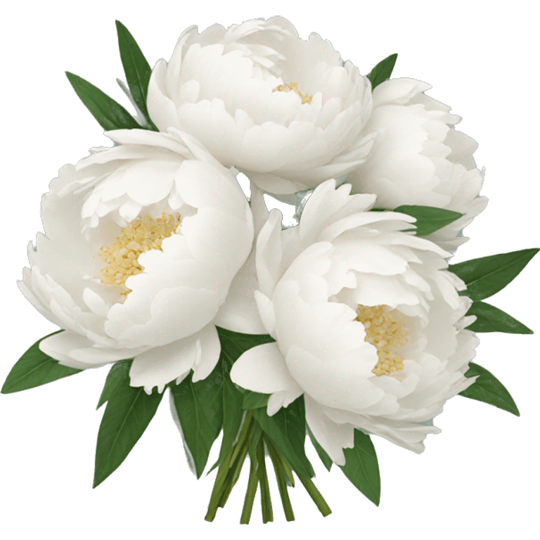 White peonies bouquet  emoji