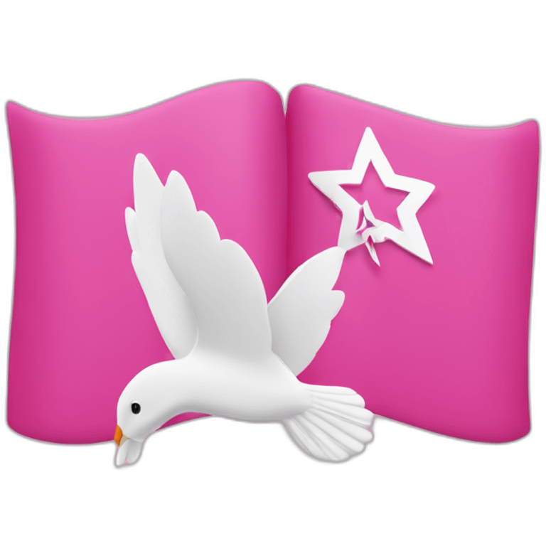 Israel flag and pink dove of peace emoji