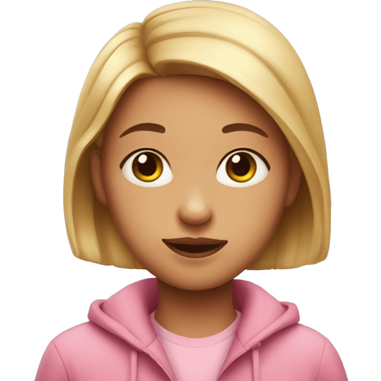 a girl with pig face emoji