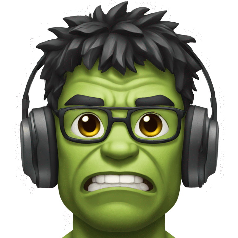 hulk with headset emoji