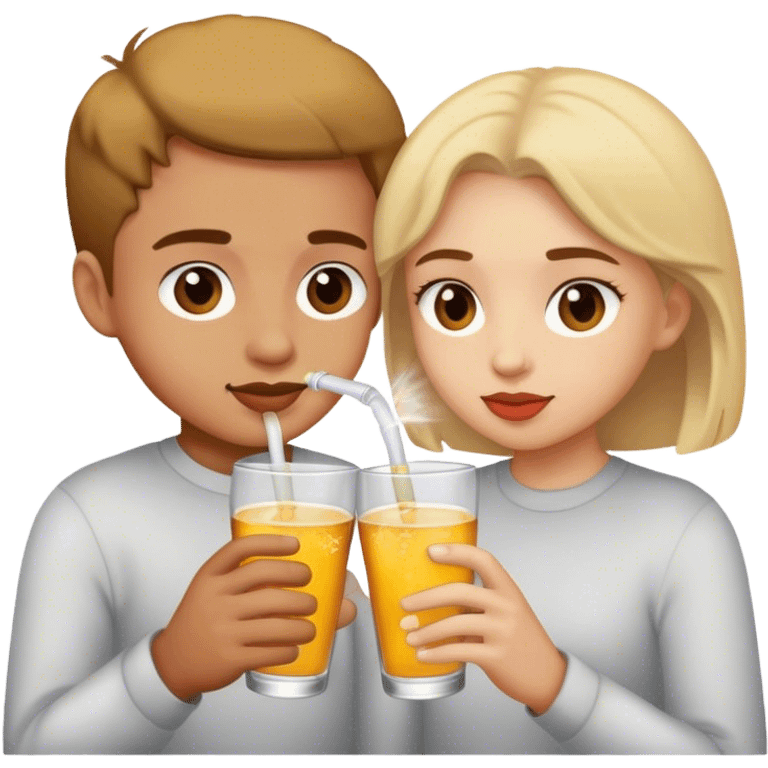 girl and boy drinking emoji