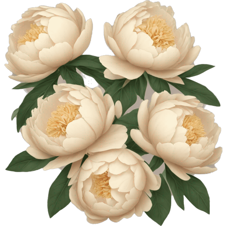 Beige peonies  emoji