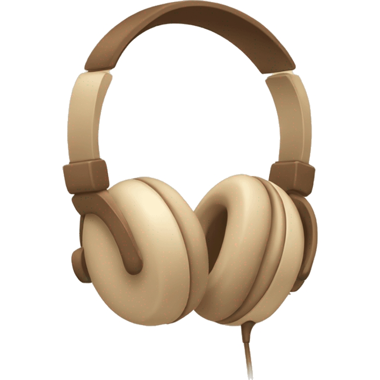 beige headphones with brown bows emoji