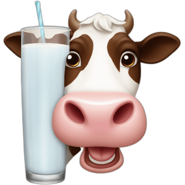 Cow with chocalete milk emoji