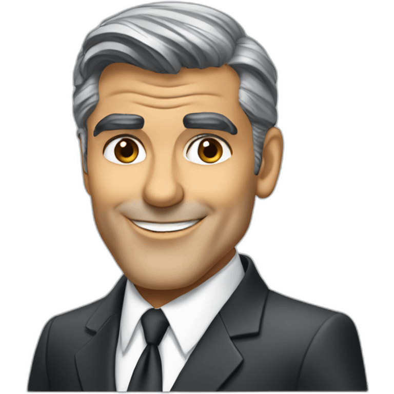 george clooney cartoon wearing suit emoji