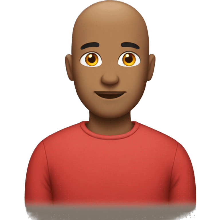 bald man in red shirt emoji