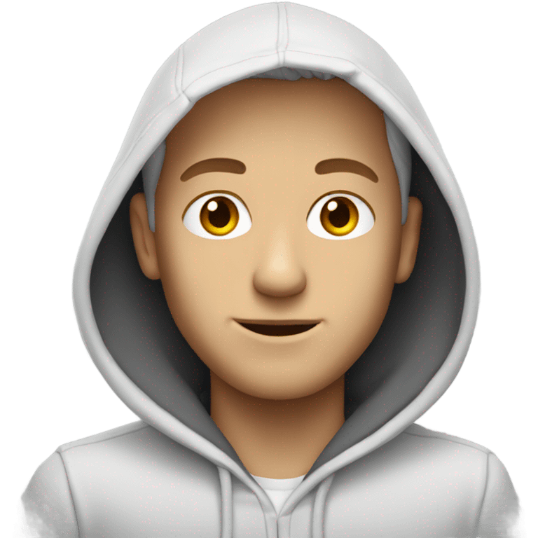 White Guy wearing a hoodie emoji