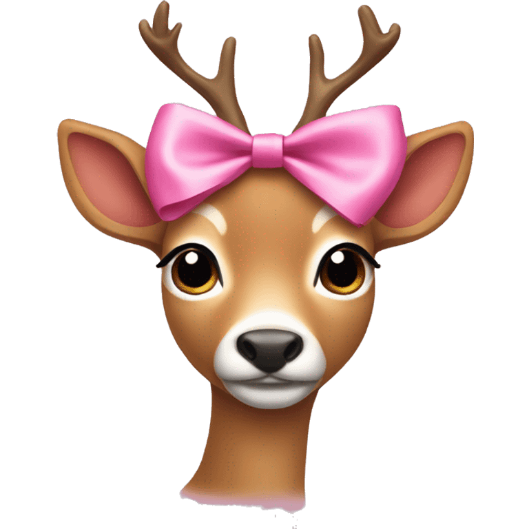 Doe wearing a pink bow emoji