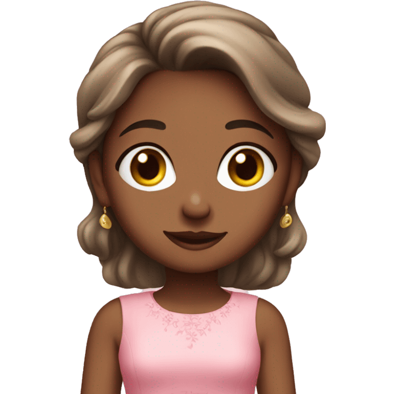 Cute girl with pink dress  emoji