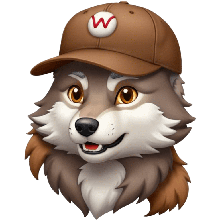 a wolf wearing a baseball cap emoji