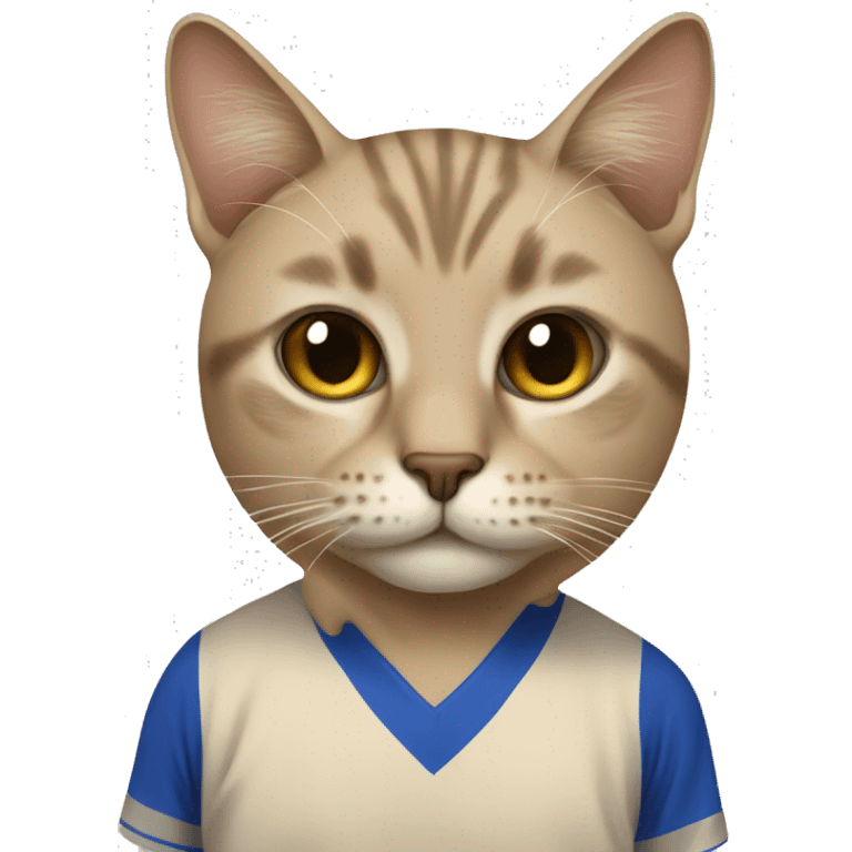 Cat beige wearing a Bosnian shirt  emoji