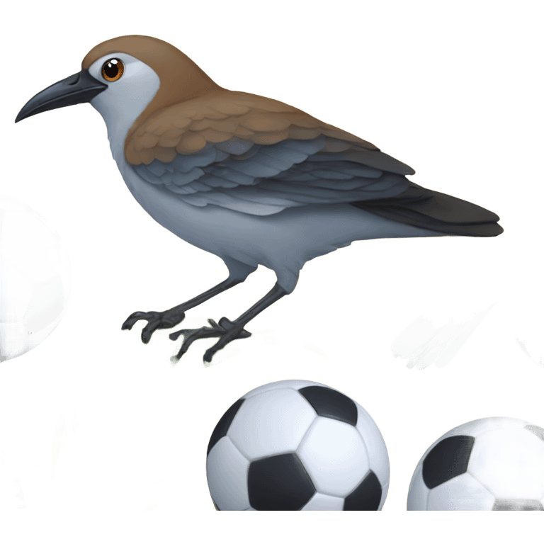 Bird with a soccer Bali emoji