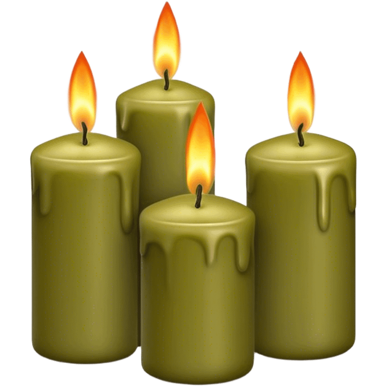 Olive color candles emoji