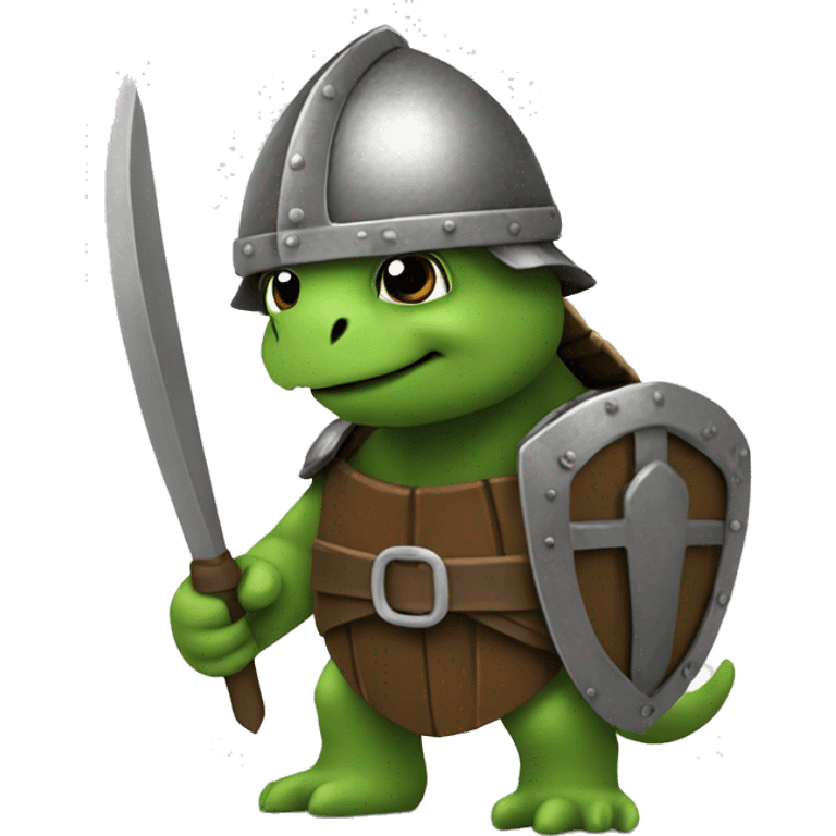 Viking turtle wearing a helmet emoji