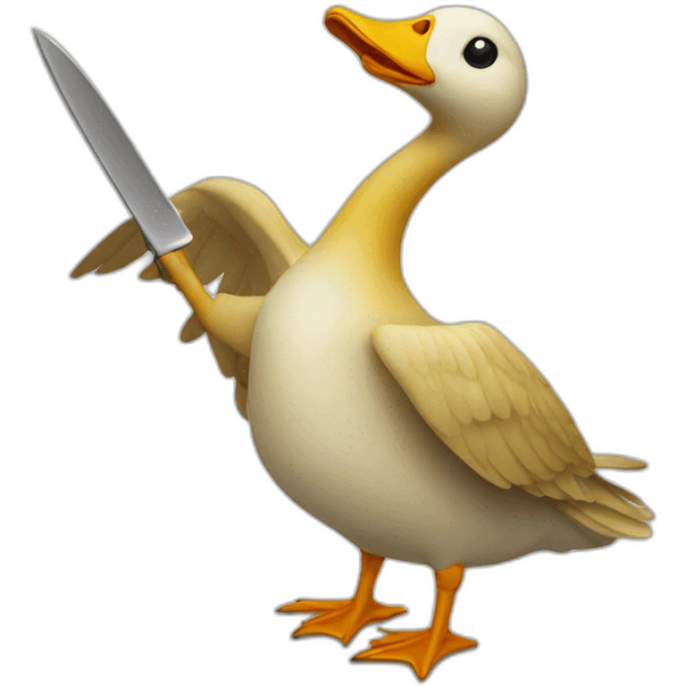 yellow goose with a knife emoji