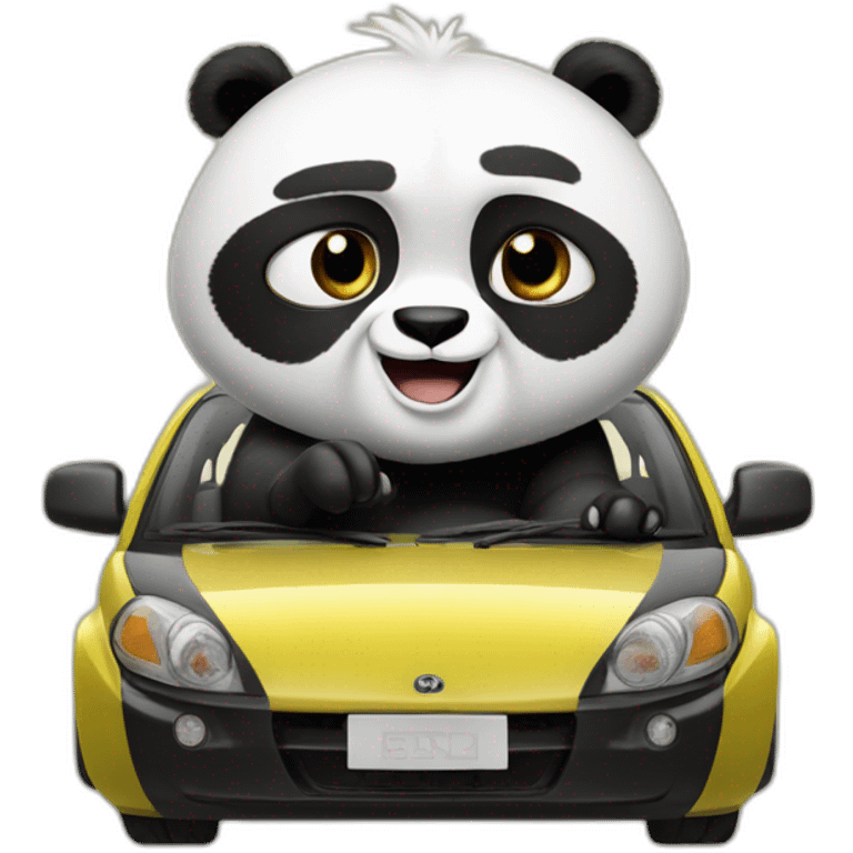 Kung Fu Panda in a car emoji