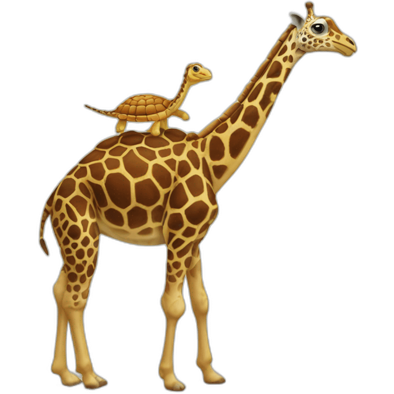 Tortue sur une girafe emoji