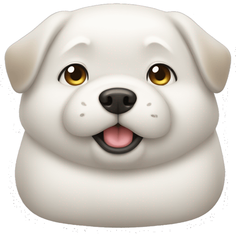 chubby white dog with a belly emoji