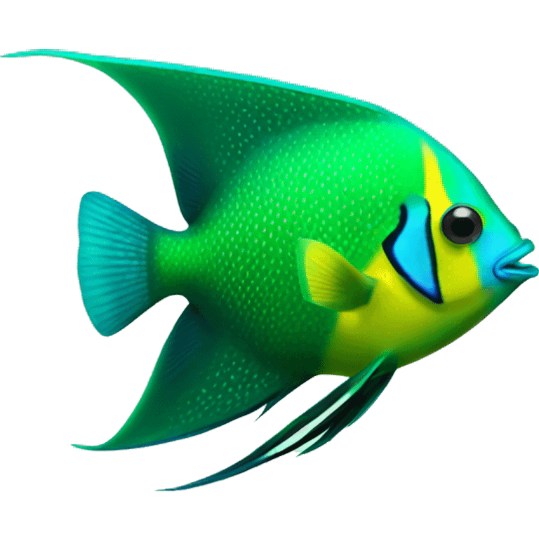 Emerald green angel fish  emoji