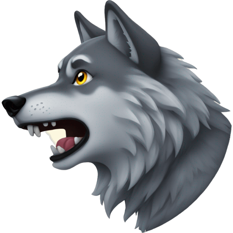 wolf howls at the moon emoji