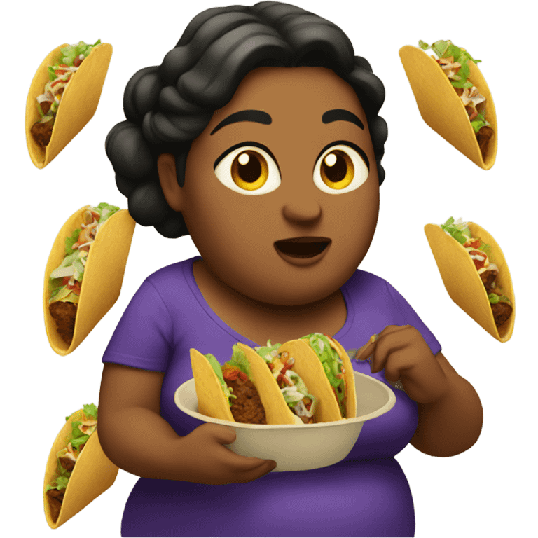 Fat woman eating tacos  emoji