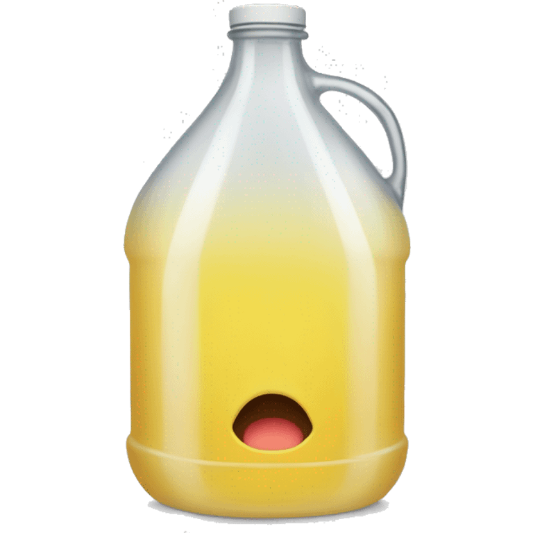 transparent plastic jug with lod emoji