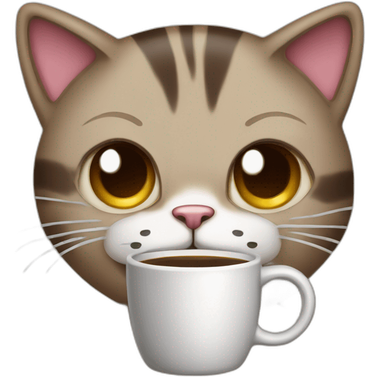 Coffee crazed cat emoji