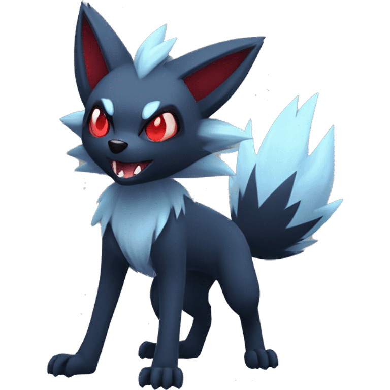 Cool Edgy Zorua-Zoroark-Mightyena full body emoji