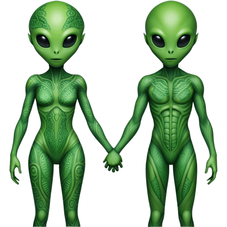 alien couple holding hands  emoji