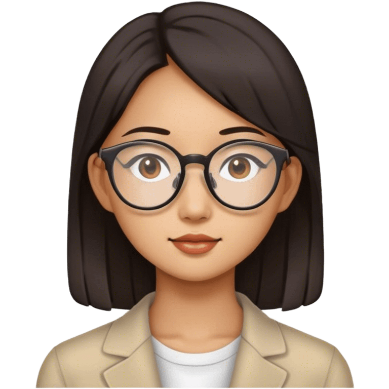 asian young lady with glasses emoji